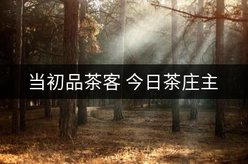 當(dāng)初品茶客 今日茶莊主