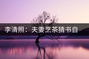 李清照：夫妻烹茶猜書(shū)自?shī)? decoding=
