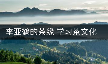 李亞鶴的茶緣 學(xué)習(xí)茶文化，了解茶文化，品味茶文化