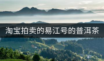 淘寶拍賣的易江號(hào)的普洱茶怎么樣？