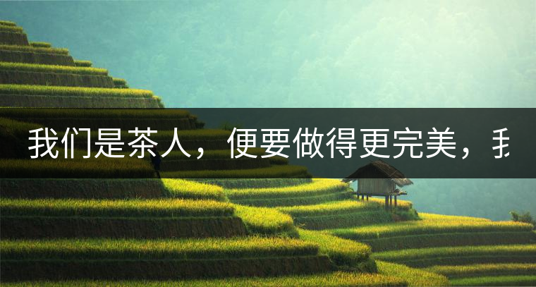 我們是茶人，便要做得更完美，我們是茶客，便要懂得沉默...我們是茶人，便要做得更完美，我們是茶客，便要懂得沉默！