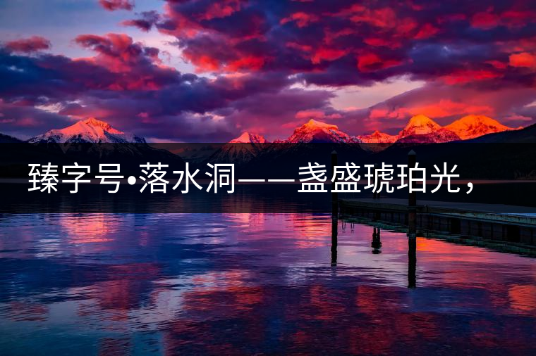 臻字號?落水洞——盞盛琥珀光，柔甜入人心