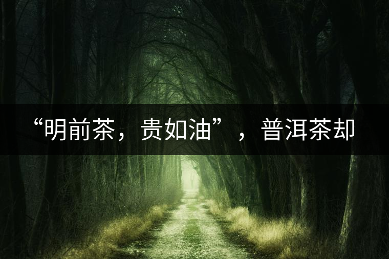 “明前茶，貴如油”，普洱茶卻不這么認(rèn)為“明前茶，貴如油”，普洱茶卻不這么認(rèn)為