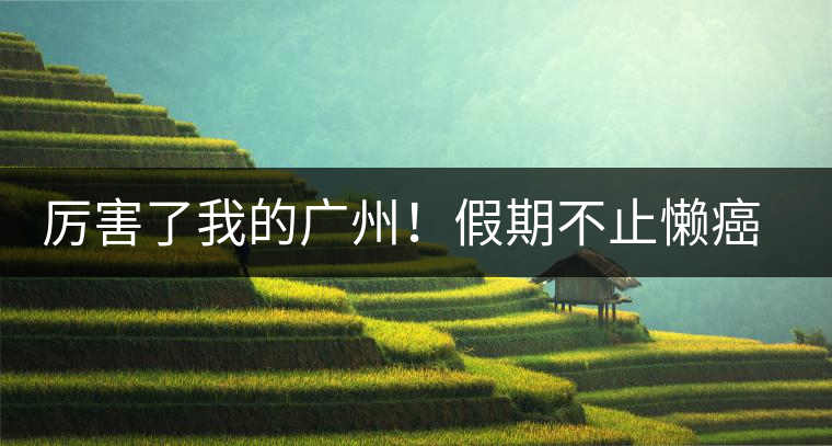 厲害了我的廣州！假期不止懶癌和肚腩，還有一場健康綠色跑