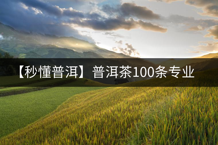 【秒懂普洱】普洱茶100條專業(yè)術(shù)語(yǔ),你知道幾個(gè)?