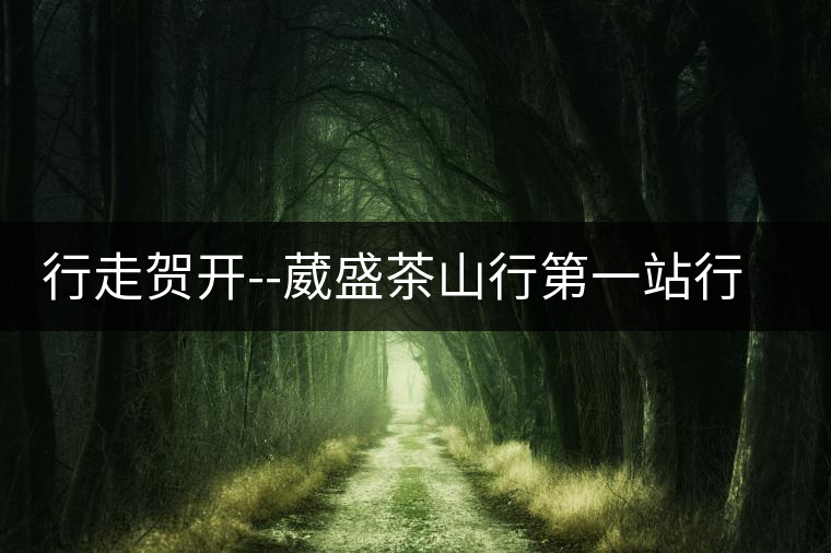 行走賀開--葳盛茶山行第一站行走賀開——葳盛茶山行第一站