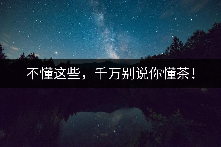 不懂這些，千萬別說你懂茶！