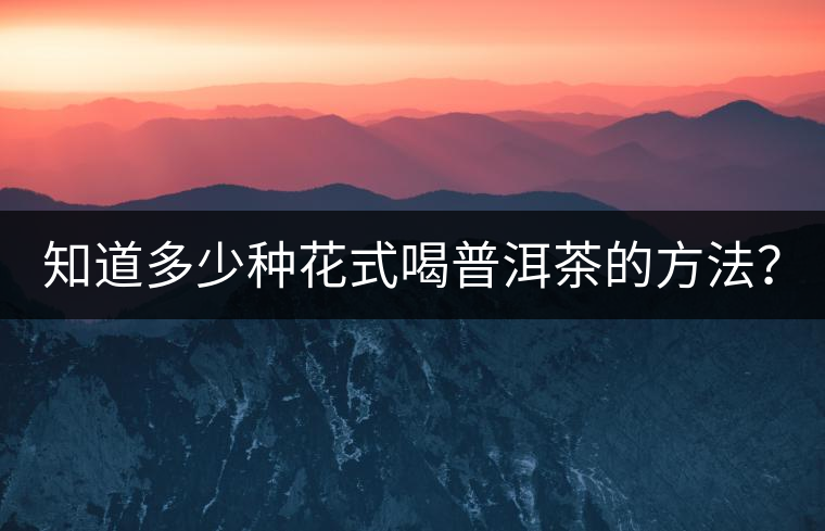 知道多少種花式喝普洱茶的方法？