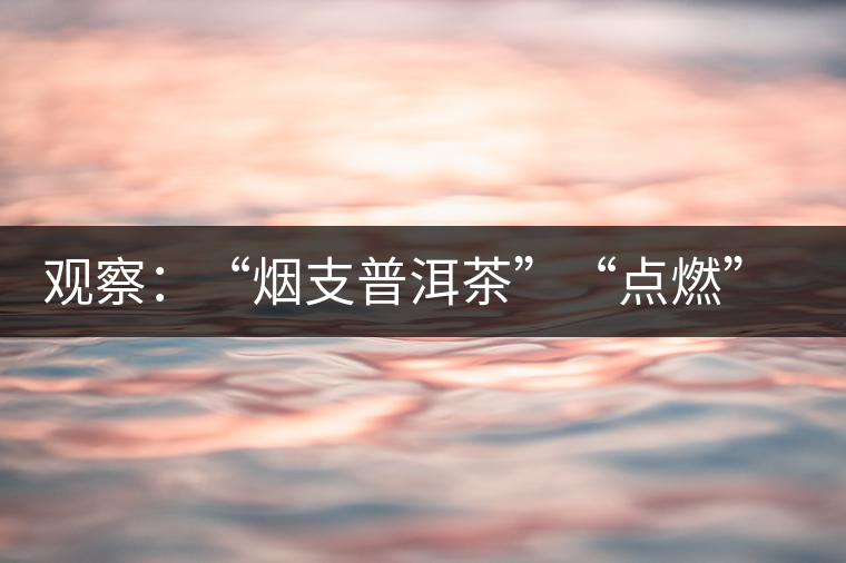 觀察：“煙支普洱茶”“點燃”爭議