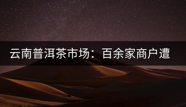 云南普洱茶市場：百余家商戶遭暴雨“襲擊”