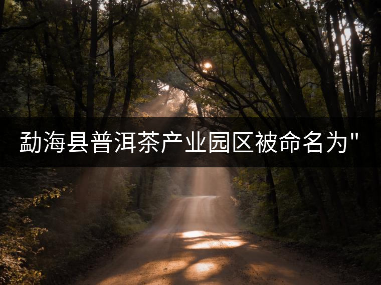勐海縣普洱茶產(chǎn)業(yè)園區(qū)被命名為