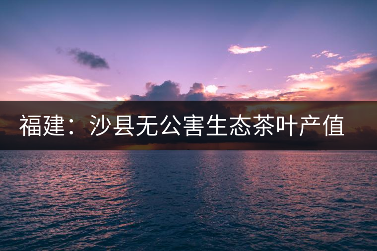 福建：沙縣無公害生態(tài)茶葉產(chǎn)值超億元