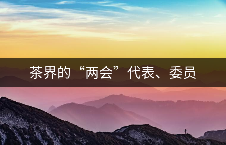 茶界的“兩會”代表、委員