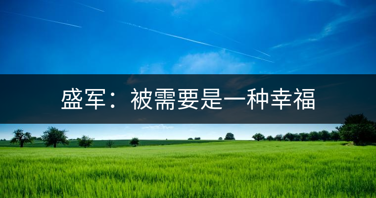 盛軍：被需要是一種幸福