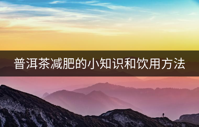 普洱茶減肥的小知識和飲用方法
