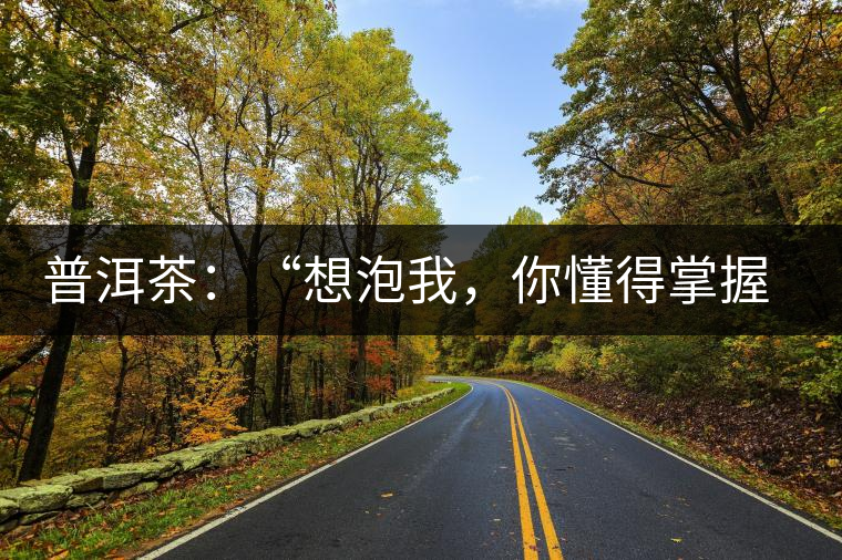 普洱茶：“想泡我，你懂得掌握‘火候’嗎？”