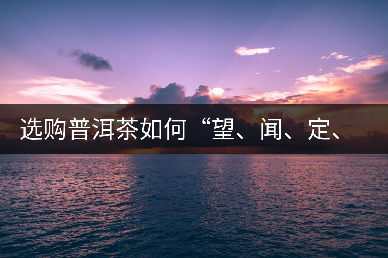 選購普洱茶如何“望、聞、定、嘗”？