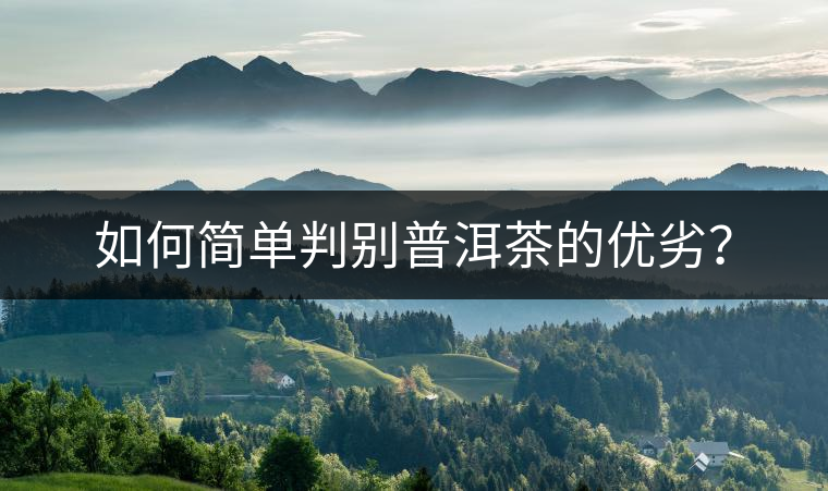 如何簡(jiǎn)單判別普洱茶的優(yōu)劣？