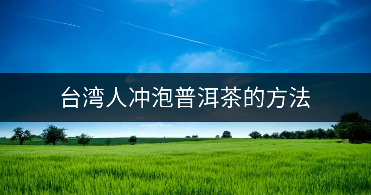 臺灣人沖泡普洱茶的方法