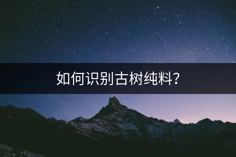 如何識別古樹純料？