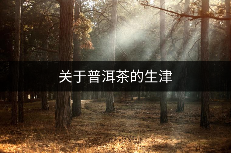 關(guān)于普洱茶的生津