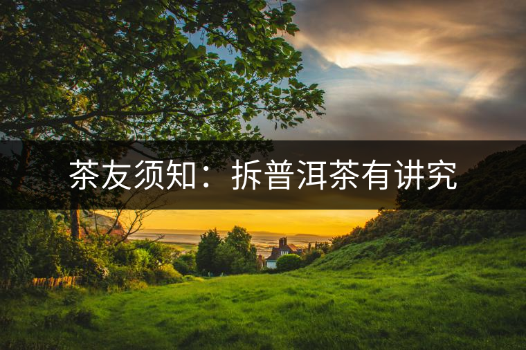 茶友須知：拆普洱茶有講究