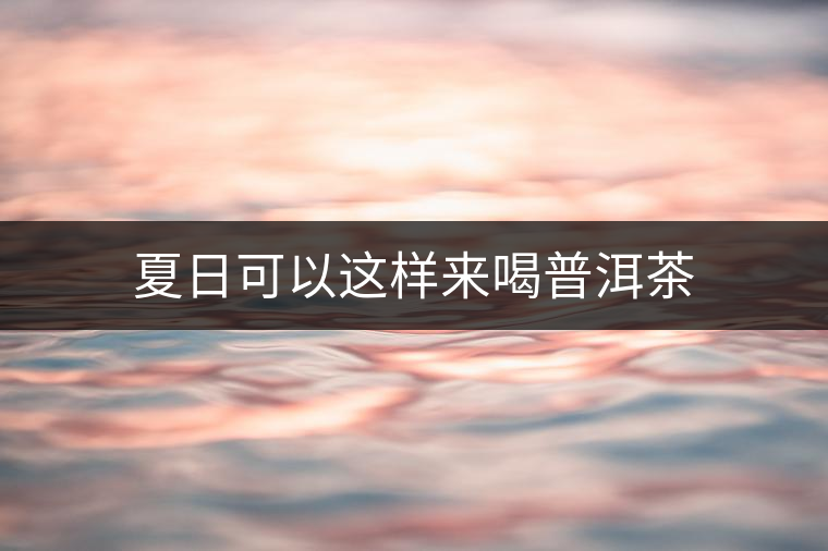 夏日可以這樣來喝普洱茶