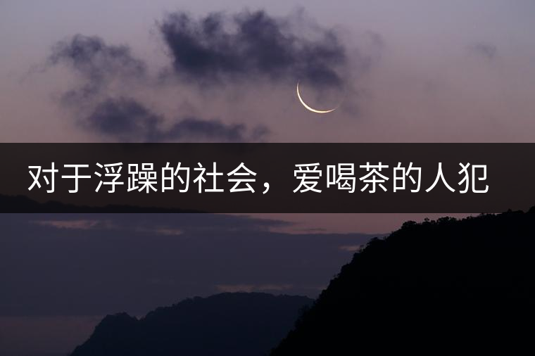 對于浮躁的社會，愛喝茶的人犯了種種罪行