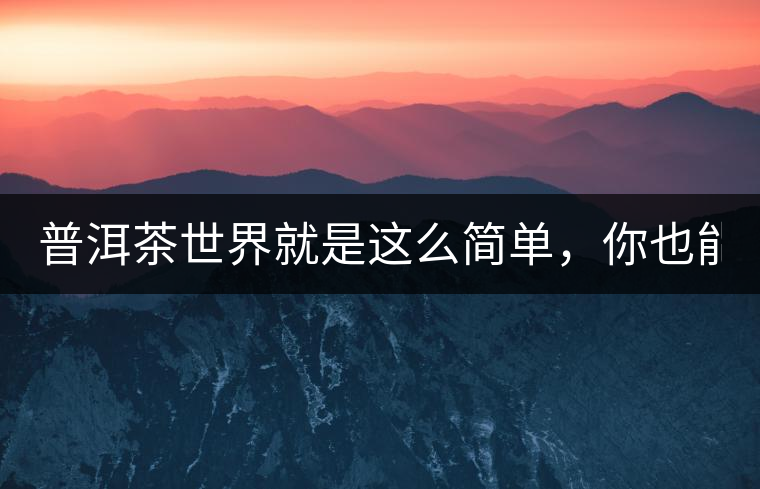 普洱茶世界就是這么簡(jiǎn)單，你也能懂！