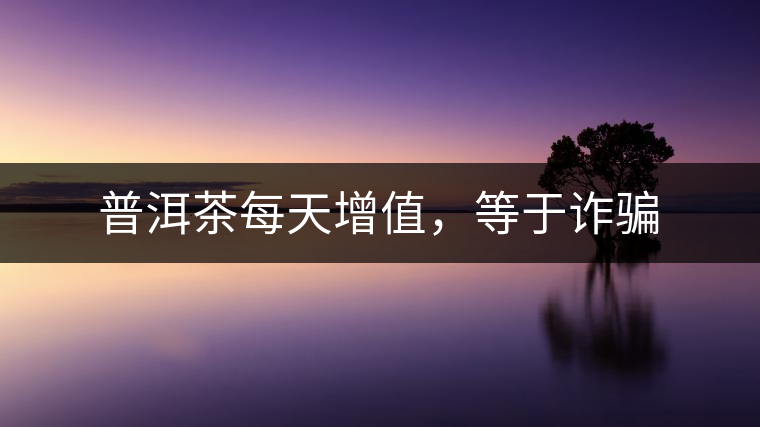普洱茶每天增值，等于詐騙