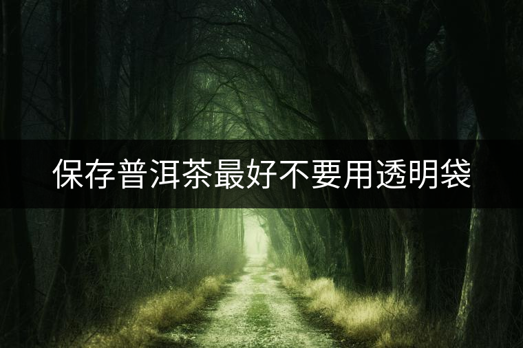 保存普洱茶最好不要用透明袋