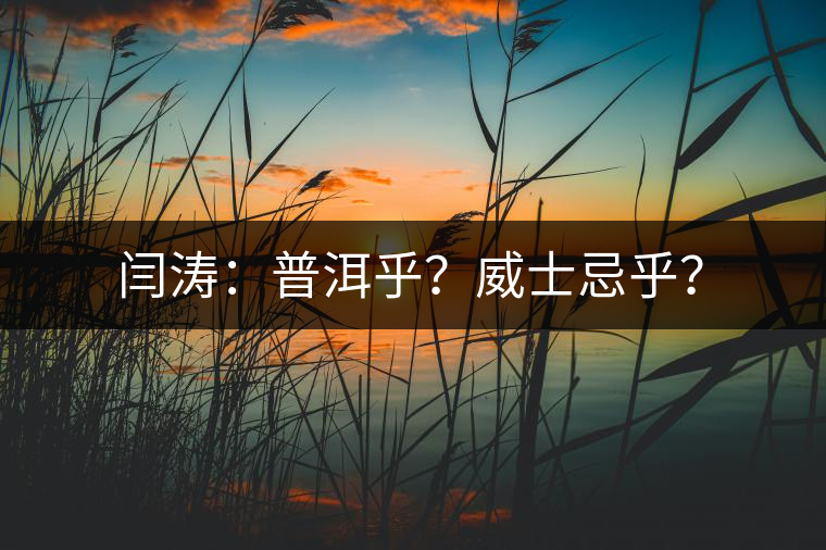閆濤：普洱乎？威士忌乎？