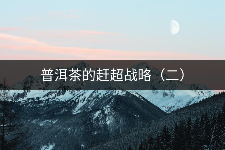 普洱茶的趕超戰(zhàn)略(二) 普洱茶的趕超戰(zhàn)略(二)