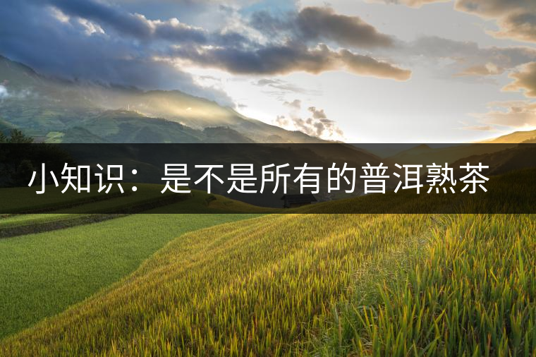小知識(shí)：是不是所有的普洱熟茶都有“渥堆味”？