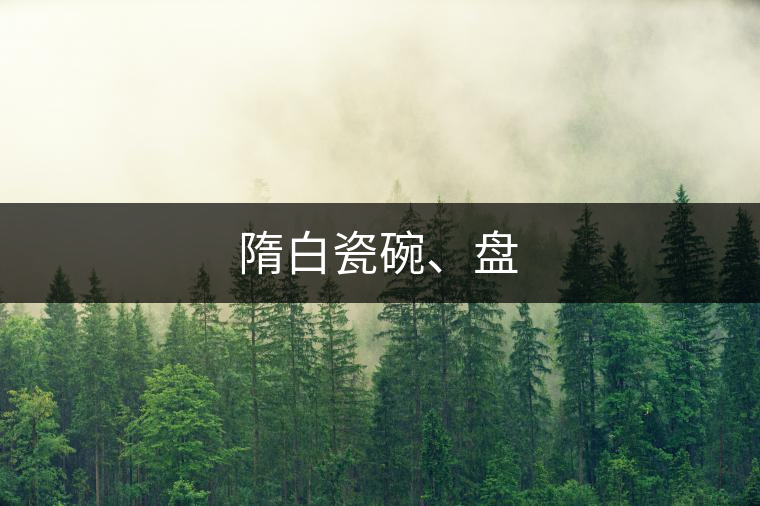 隋白瓷碗、盤