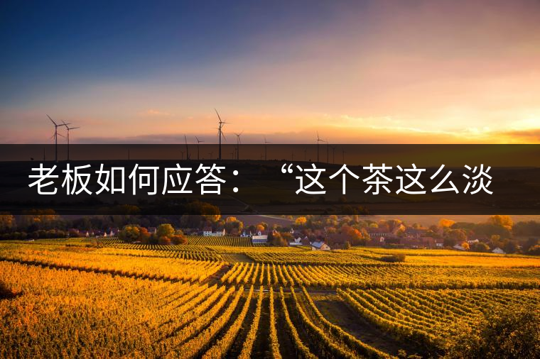 老板如何應(yīng)答：“這個(gè)茶這么淡，為什么值這個(gè)錢？”