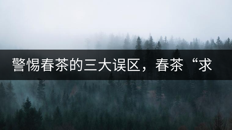 警惕春茶的三大誤區(qū)，春茶“求早”不如“求好”！