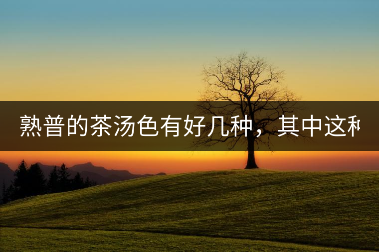 熟普的茶湯色有好幾種，其中這種不建議喝！
