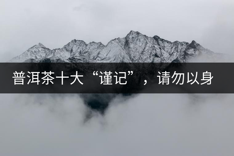普洱茶十大“謹記”，請勿以身相試