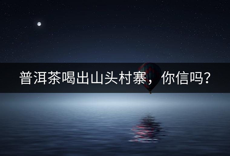 普洱茶喝出山頭村寨，你信嗎？