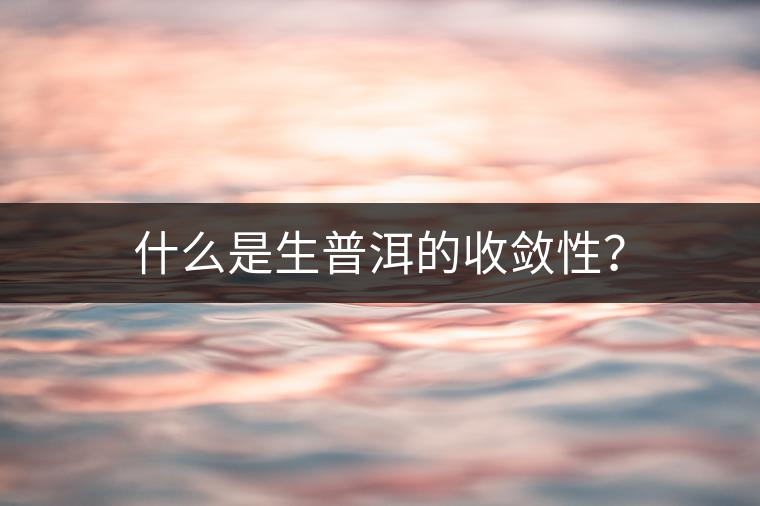 什么是生普洱的收斂性? 什么是生普洱的收斂性?