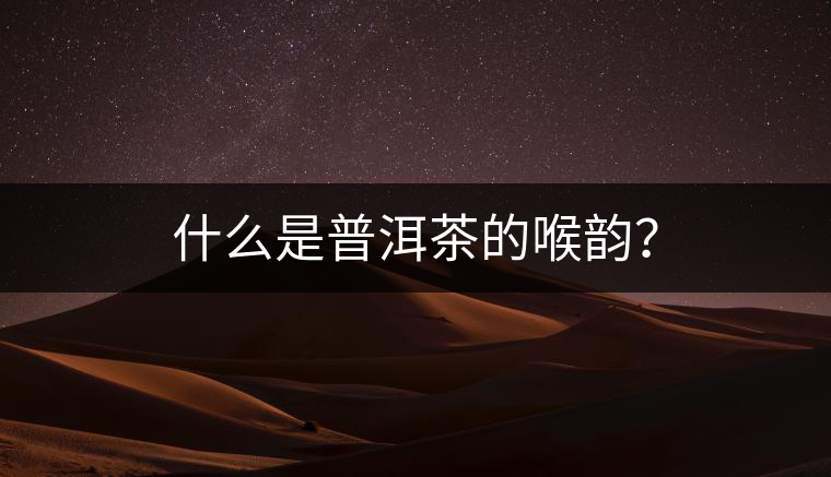 什么是普洱茶的喉韻？