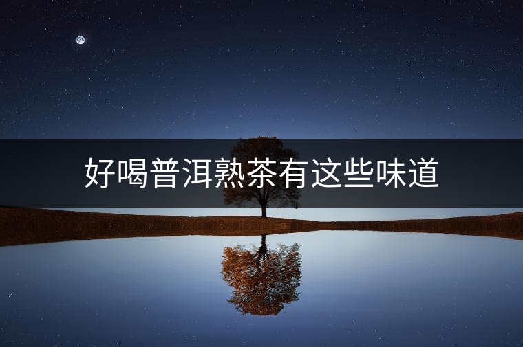 好喝普洱熟茶有這些味道