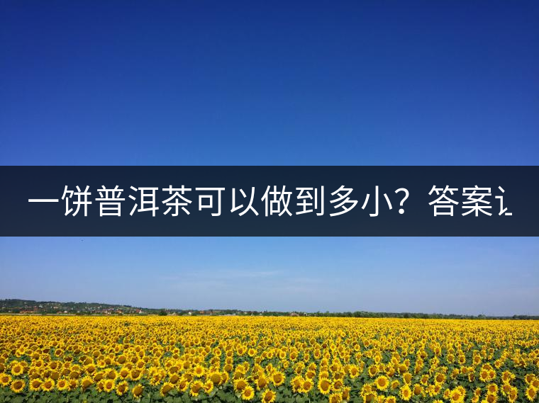 一餅普洱茶可以做到多??？答案讓人意想不到...