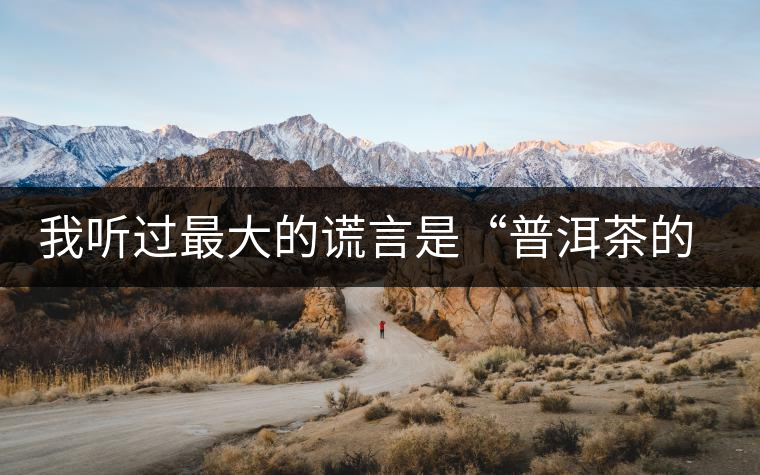 我聽(tīng)過(guò)最大的謊言是“普洱茶的苦、澀、濃，就是霸氣”