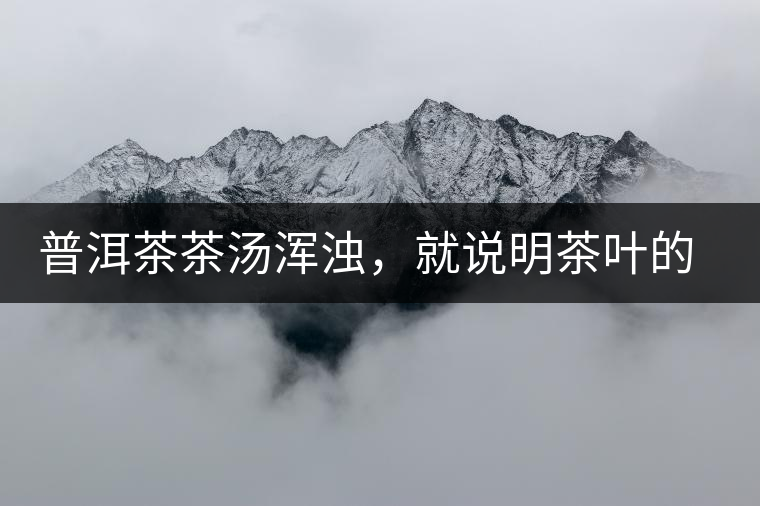 普洱茶茶湯渾濁，就說明茶葉的品質(zhì)不好嗎？