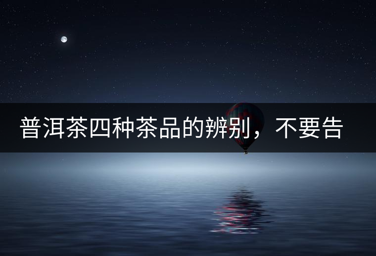 普洱茶四種茶品的辨別，不要告訴我你還不知道