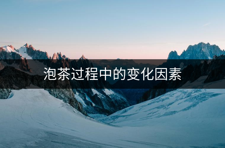 泡茶過(guò)程中的變化因素