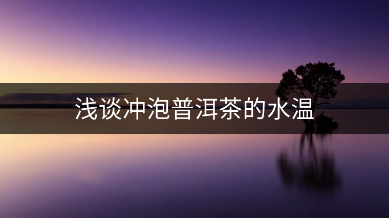 淺談沖泡普洱茶的水溫 淺談沖泡普洱茶的水溫