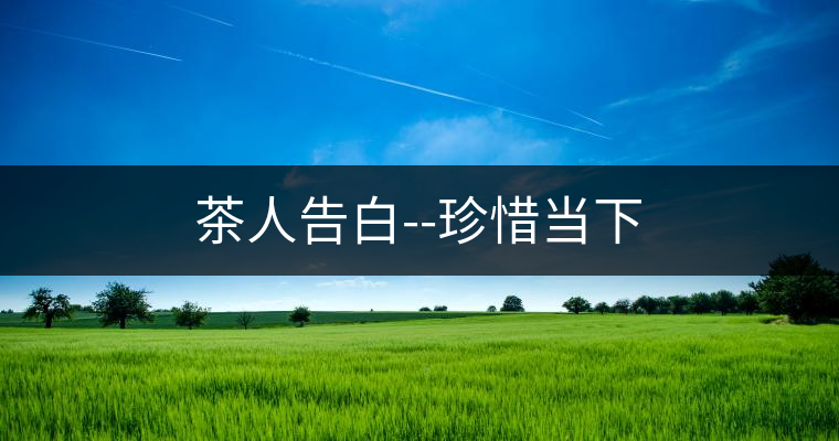 茶人告白--珍惜當下 茶人告白--珍惜當下